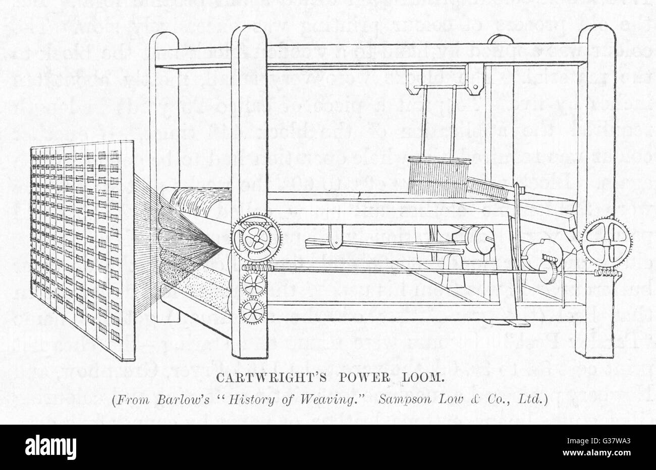 CARTWRIGHT'S POWER LOOM Edmund Cartwright's steam powered loom of 1785