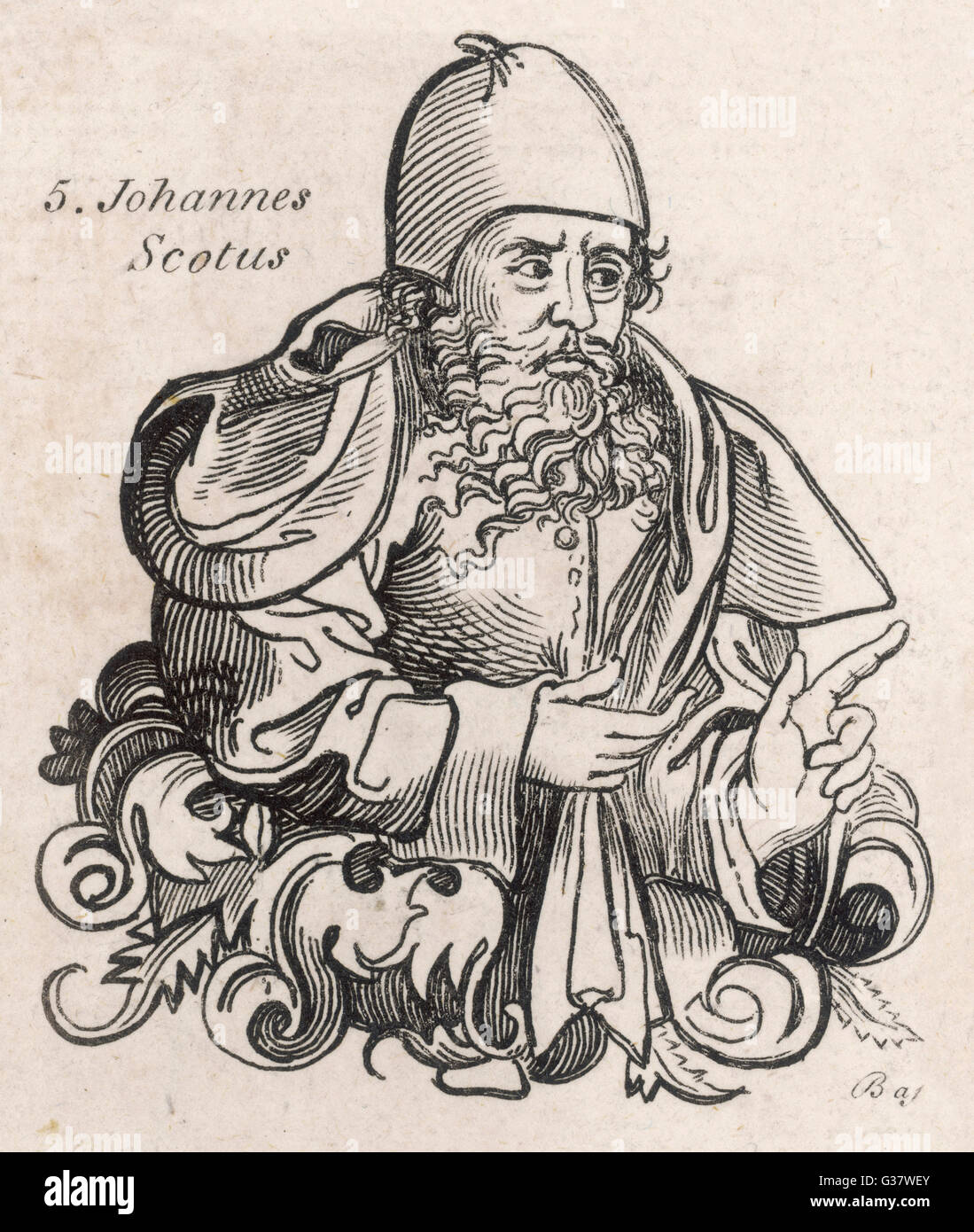 JOHANNES SCOTUS ERIGENA  Philosopher and Theologian.  Also known as John the Scot.       Date: 815 - 877 Stock Photo