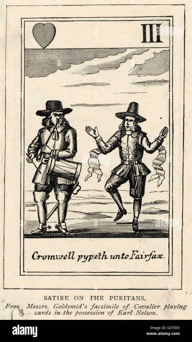 Cromwell piping in Lord Fairfax.        Date: 1641 Stock Photo