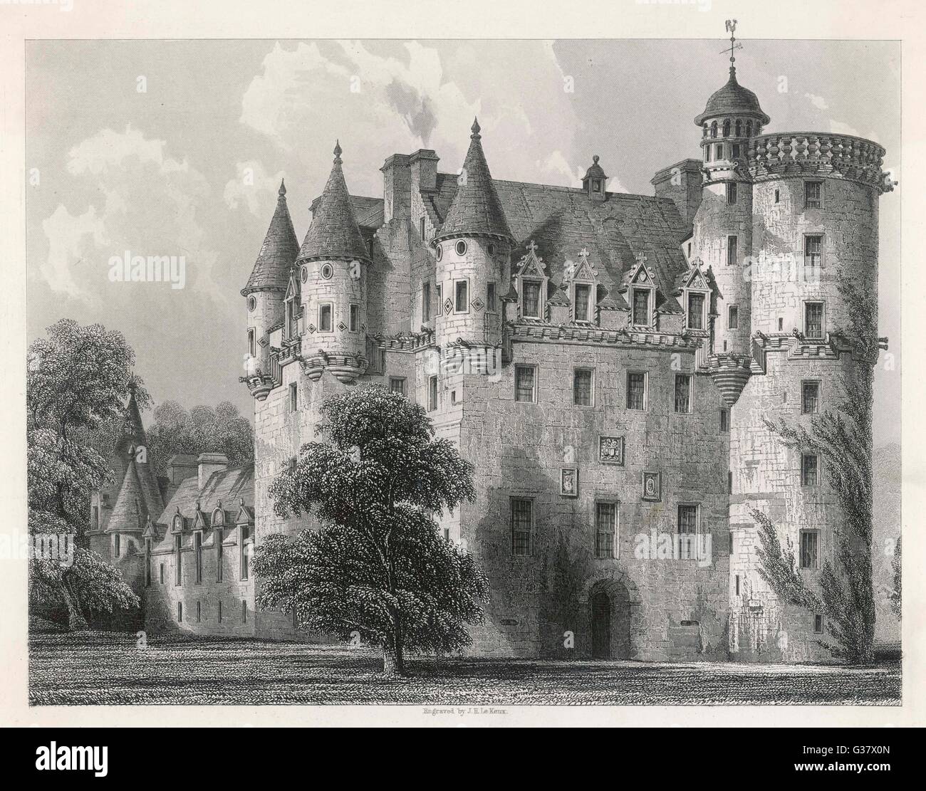 Fraser Castle, Aberdeenshire.          Date: 19th Century Stock Photo