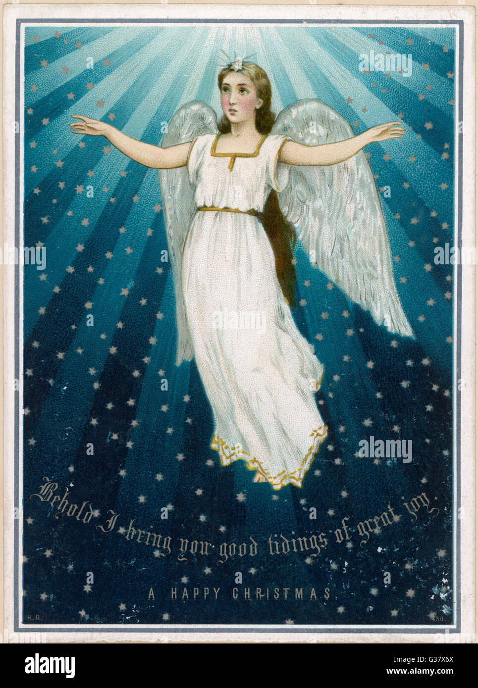 A flying angel among the stars          Date: 1883 Stock Photo