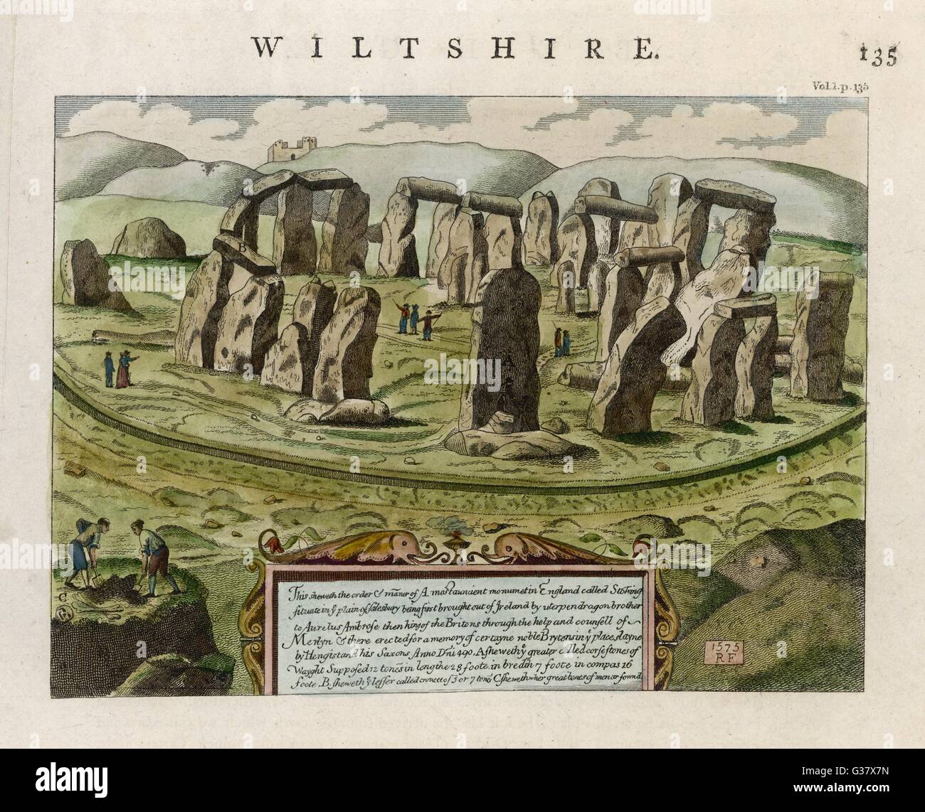 Stonehenge, Wiltshire Date: 1575 - Stock Image