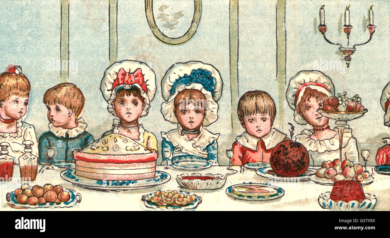 The children's Christmas supper         Date: 1879 Stock Photo