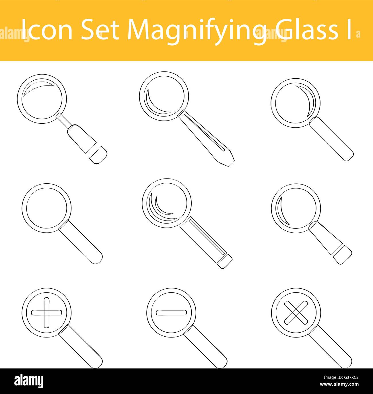 Magnifier pictogram Stock Vector Images - Alamy