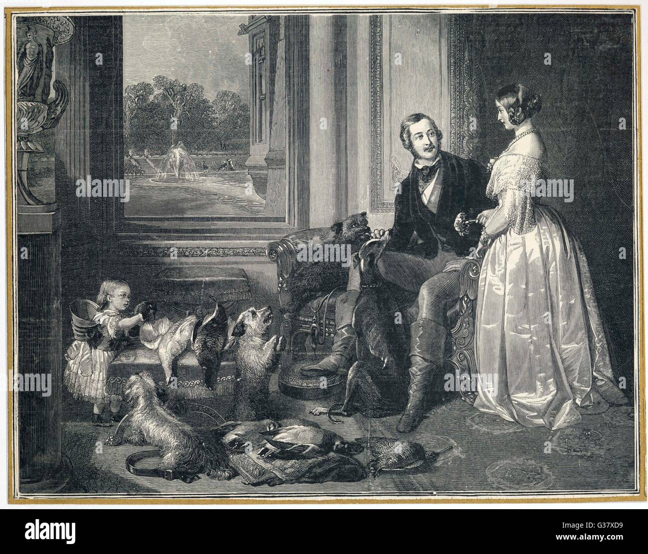 QUEEN VICTORIA BRITISH ROYALTY  At Windsor        Date: 1843 Stock Photo