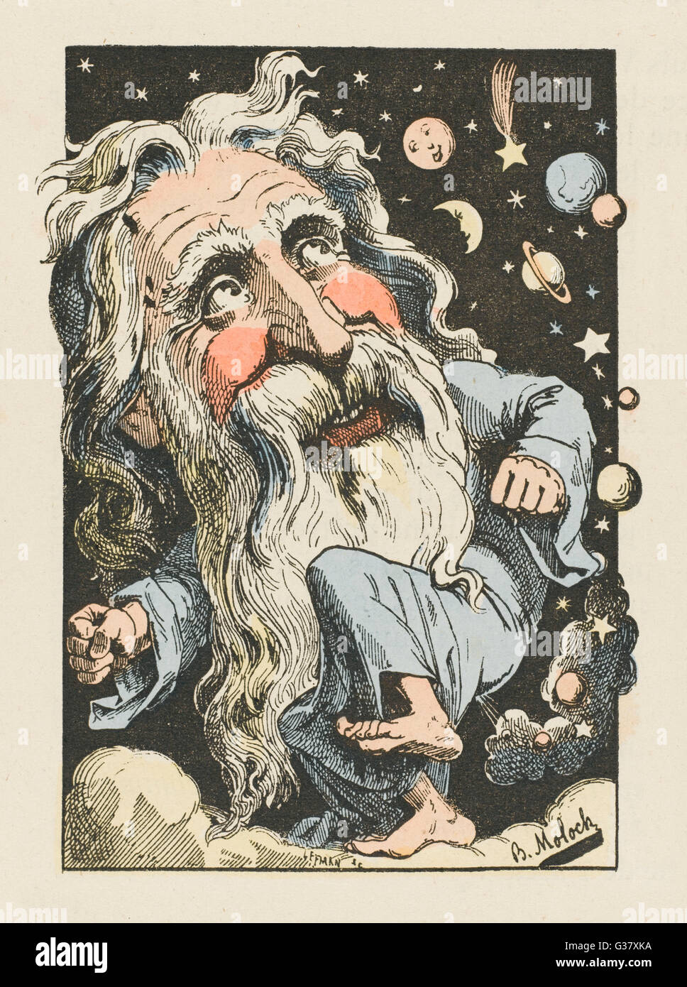 Concepts: God imagined in space, 1882 Stock Photo