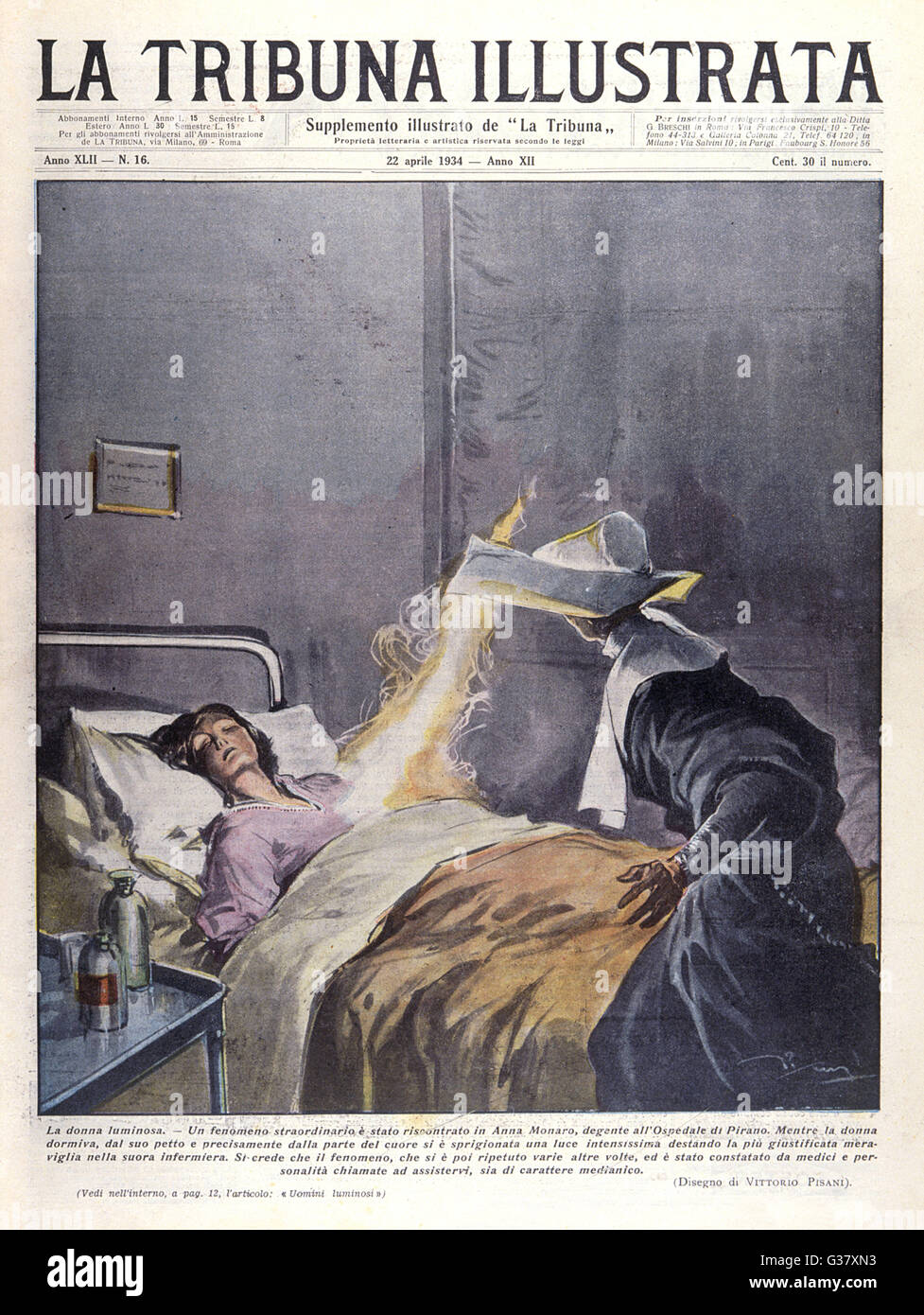 Paranormal lights incident: Anna Monaro, 1934 Stock Photo