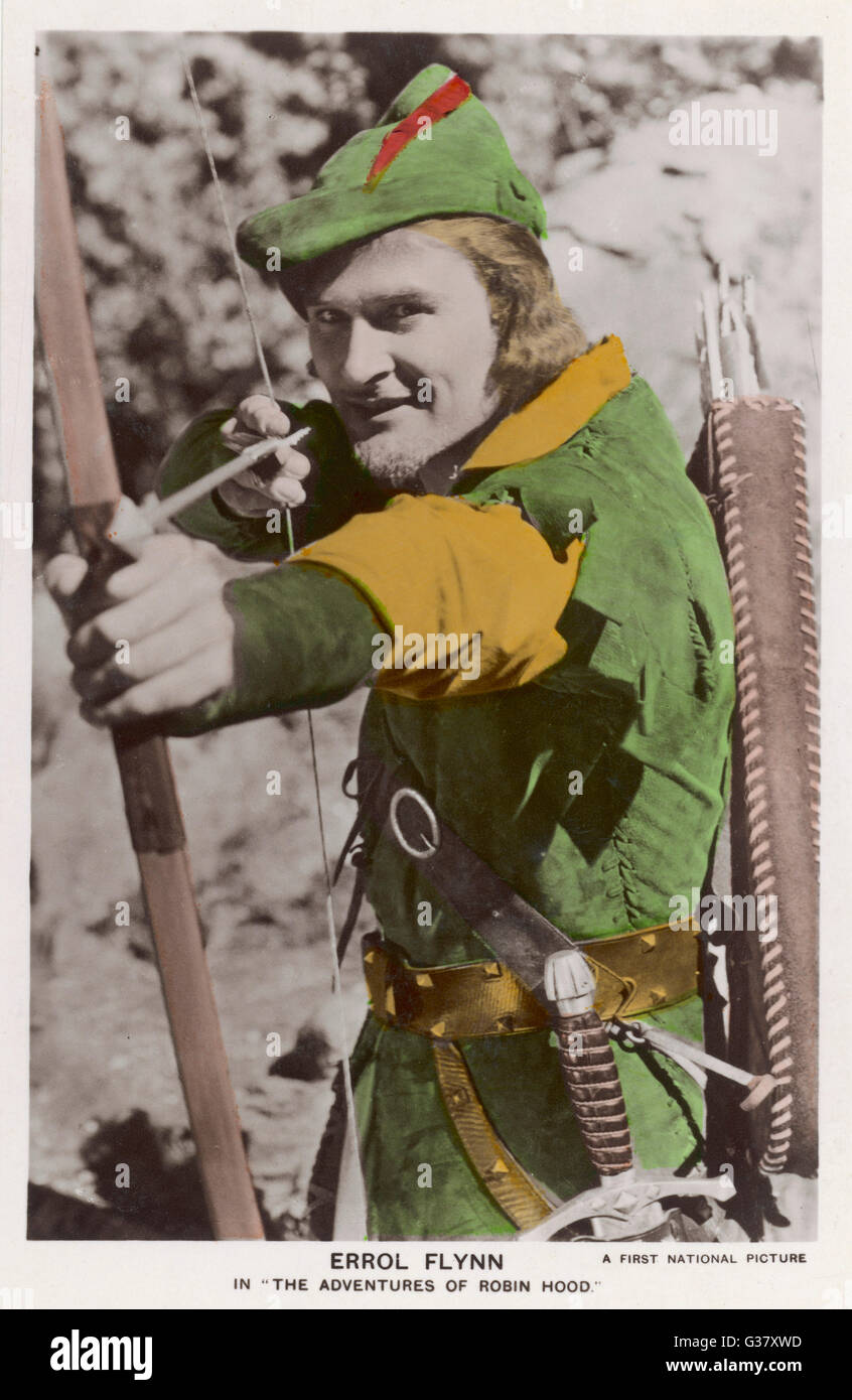 Erroll Flynn in 'The Adventures of Robin Hood', 1938. Stock Photo