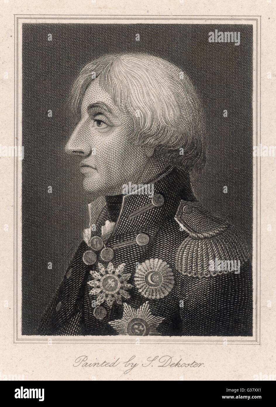 Lord Horatio Nelson in profile. Stock Photo