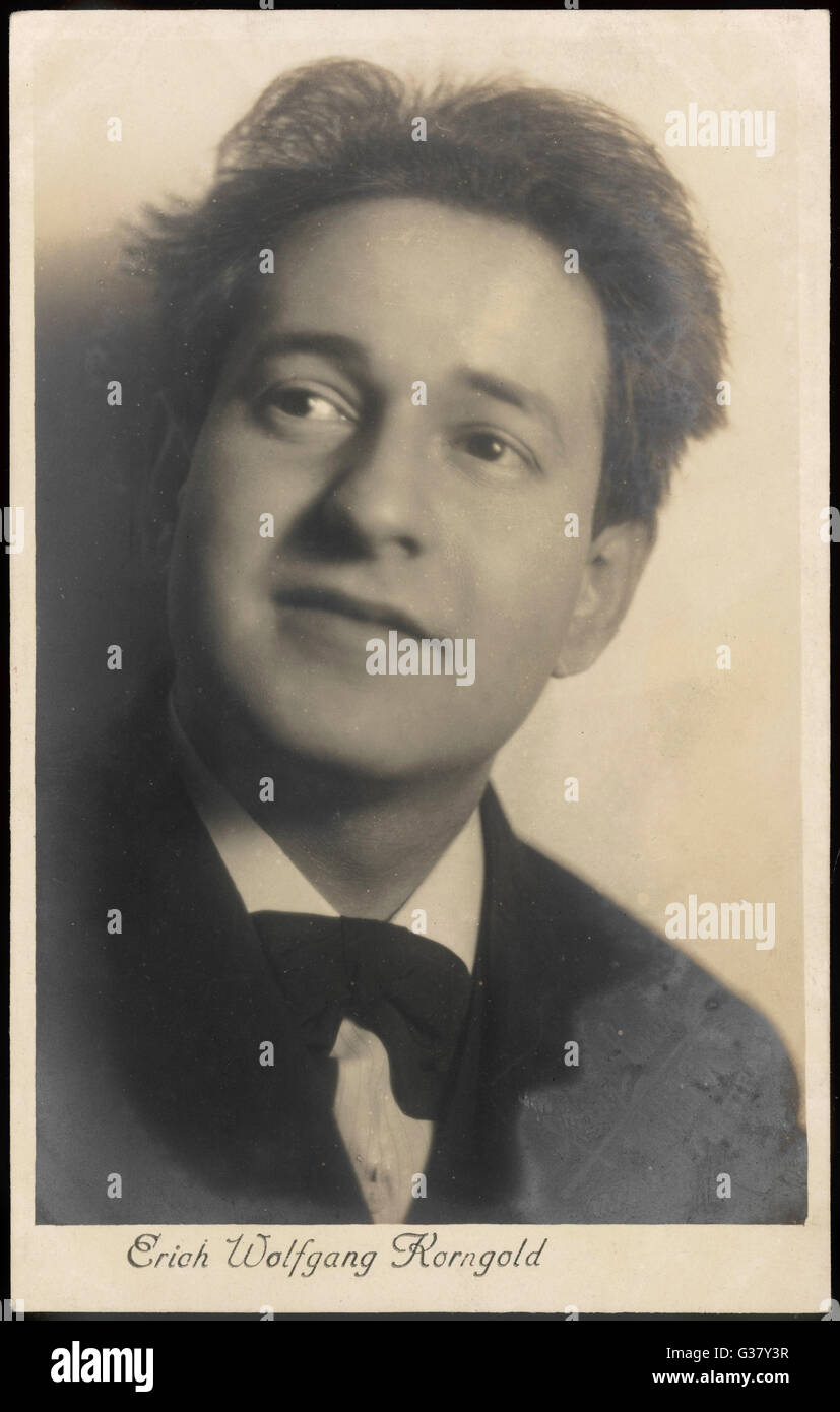 Erich Wolfgang Korngold(1897-1957), American composer and  conductor, born in Austria(now Czech.) Stock Photo