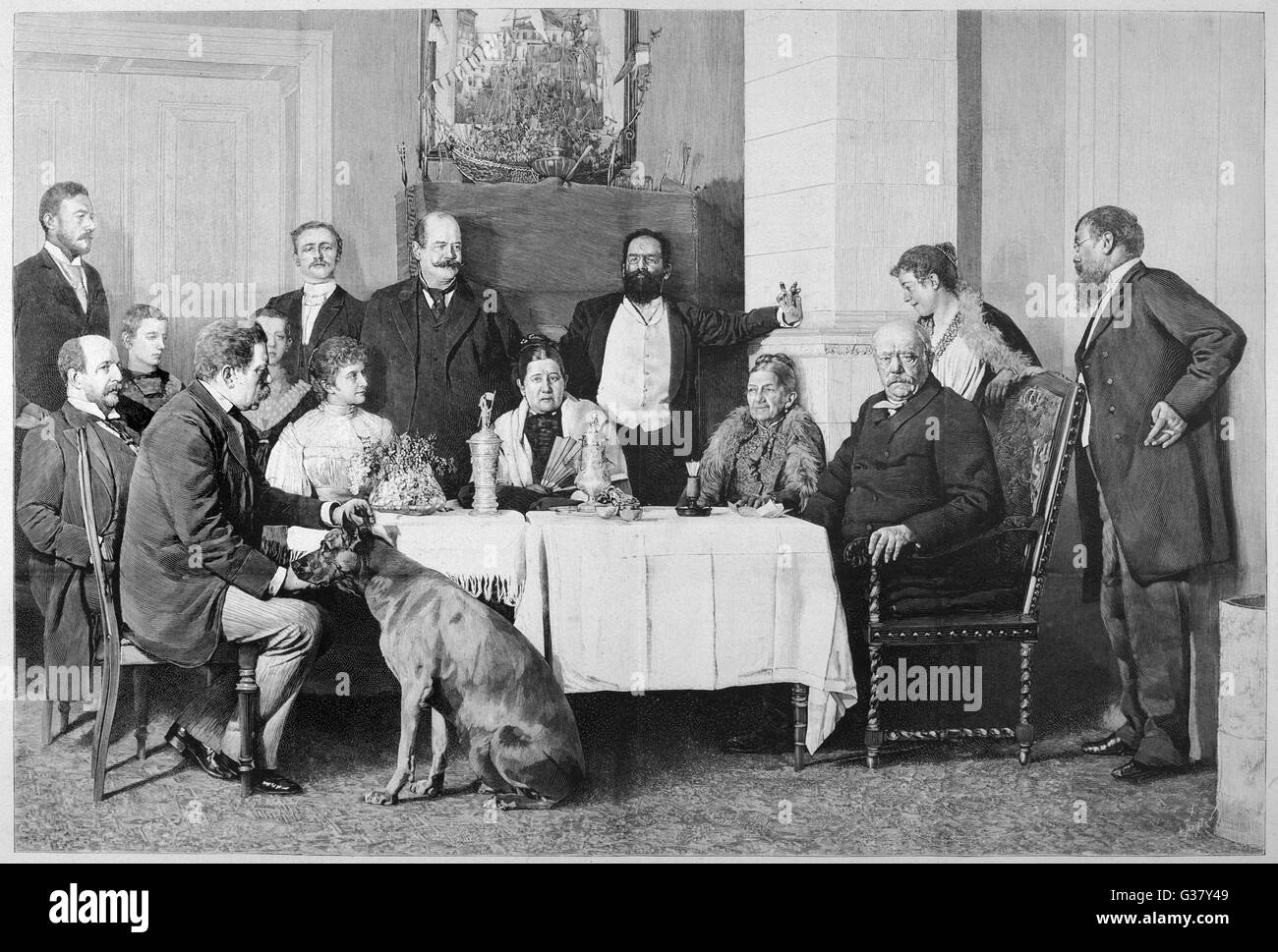 Otto von Bismarck, group family photograph, 1895 Stock Photo