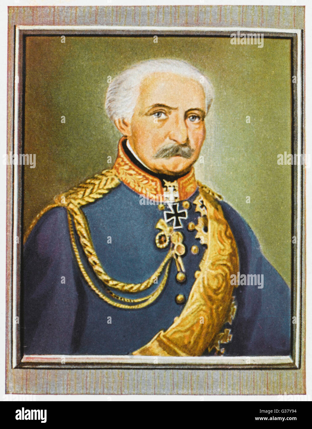 Gebhard Leberecht von Blucher(1742-1819), Prince of Wahlstatt. Prussian field marshal who aided Wellington in victory at the battle of Waterloo. Stock Photo