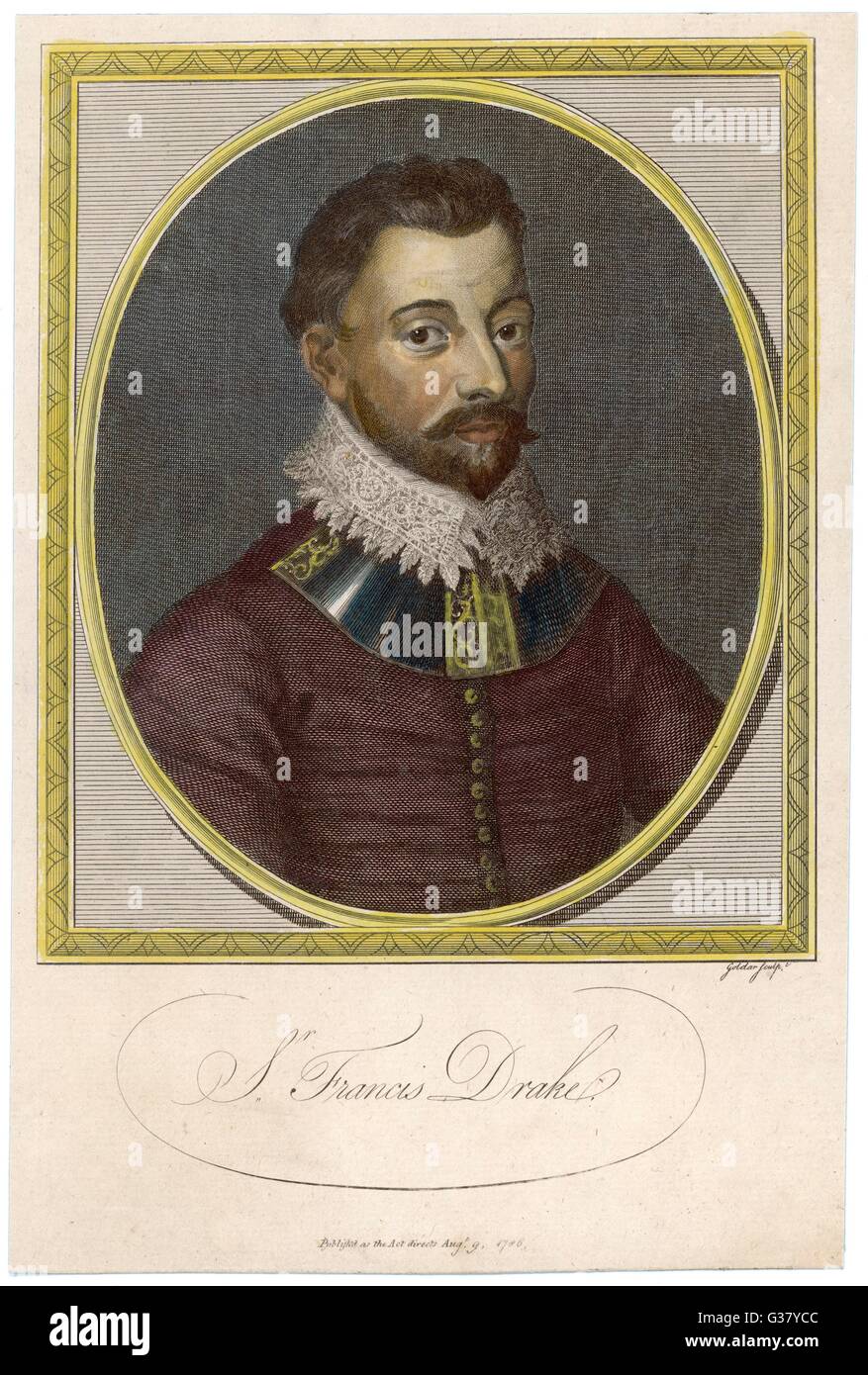 Sir Francis Drake(1545-1596), English Admiral. Stock Photo