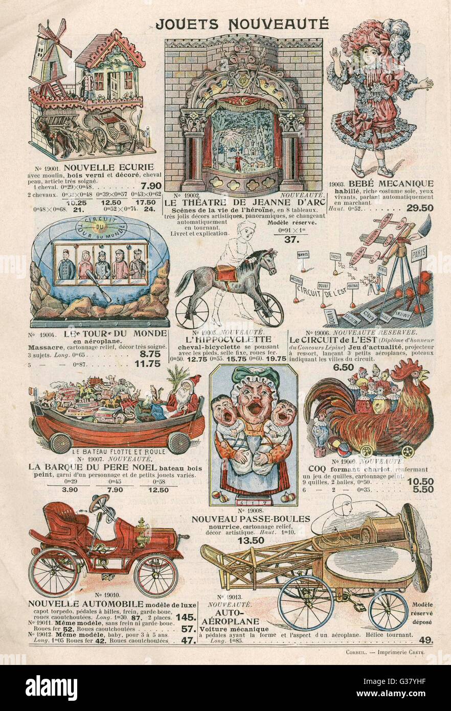 Bon Marche toys, 1911 Stock Photo