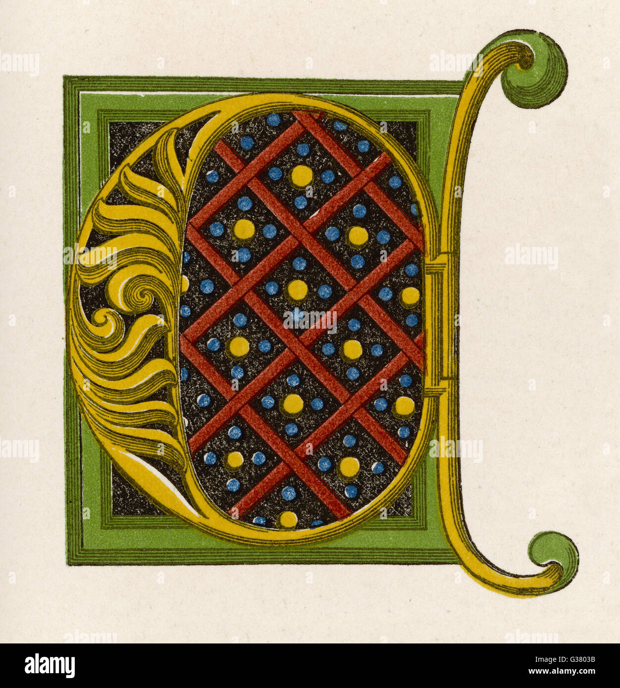 Illuminated letter C in a medieval style Stock Photo - Alamy