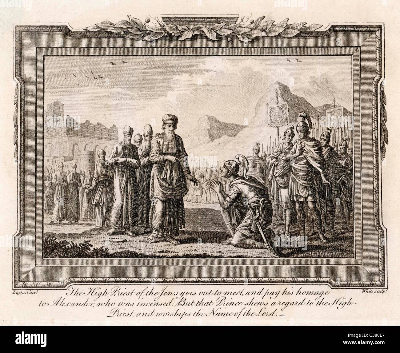 ALEXANDER THE GREAT in 331 BC and Jewish High Priest show mutual