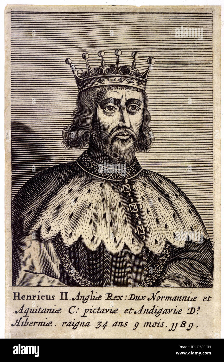 King Henry II - KING OF ENGLAND (1133 - 1189) Reigned 1154 - 1189 Portrait