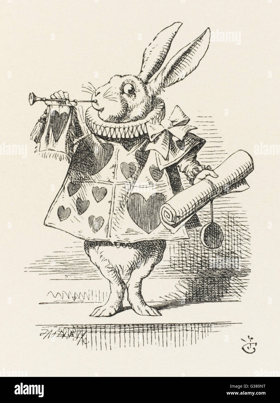 Alice - Rabbit as Herald Stock Photo
