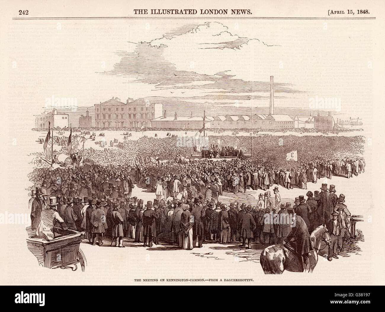 The Chartist Demonstration The Meeting On Kennington Common London Date 10 April 1848 Stock 