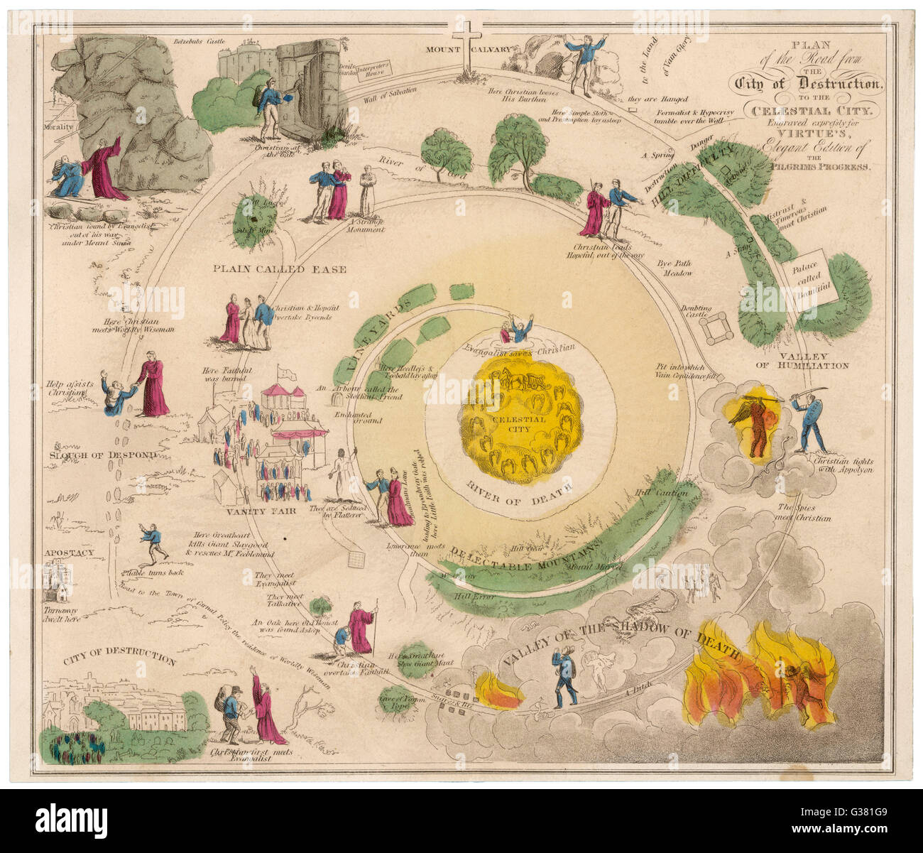 Pilgrims progress map hi-res stock photography and images - Alamy