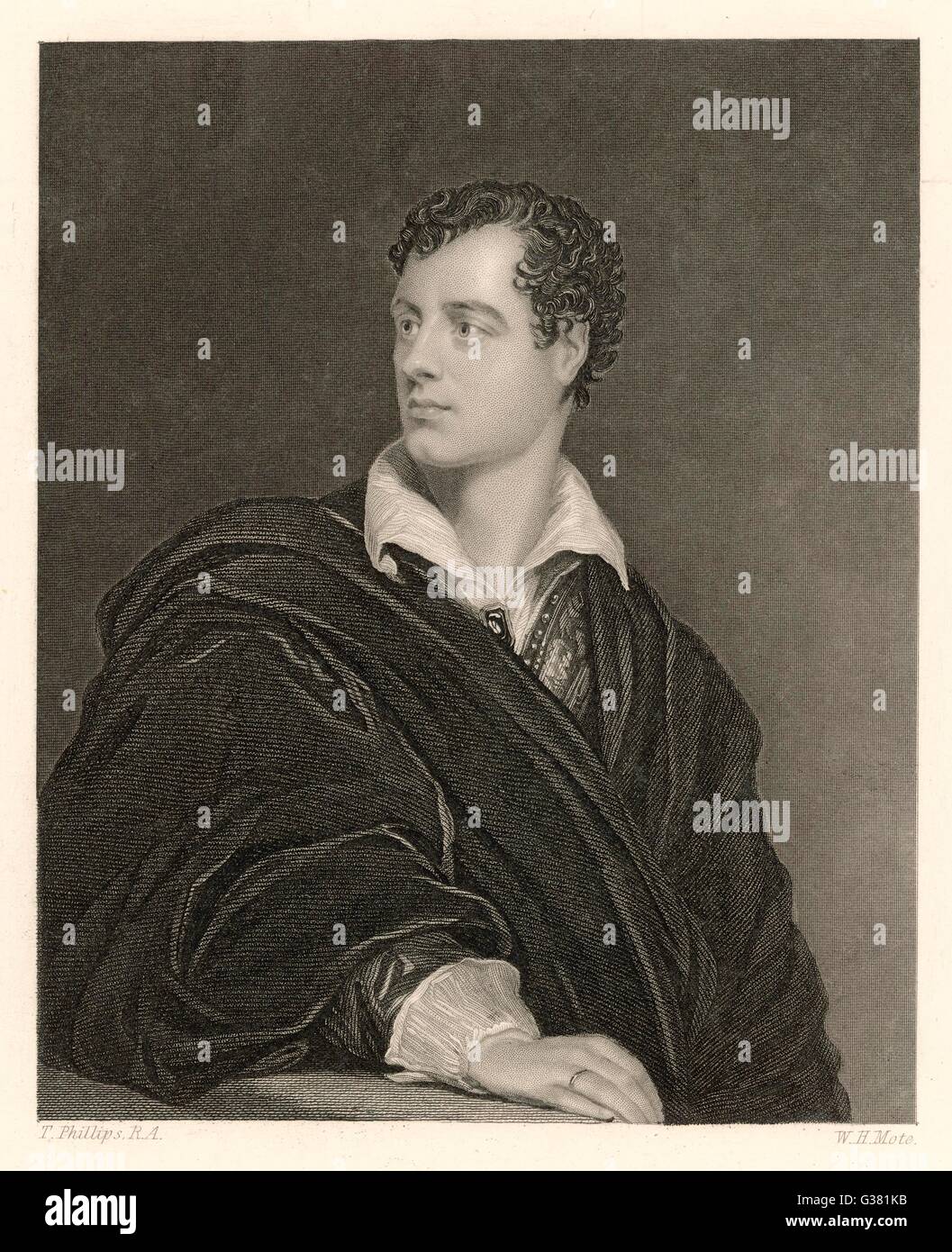 GEORGE GORDON, LORD BYRON  English poet in 1814        Date: 1788-1824 Stock Photo
