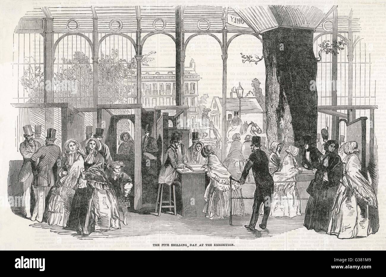 Five shilling day at the Great Exhibition of 1851 Stock Photo