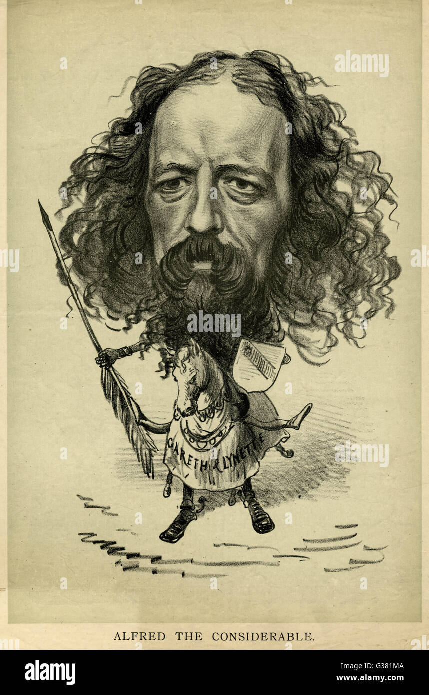 ALFRED, LORD TENNYSON  English poet  A caricature      Date: 1809 - 1892 Stock Photo