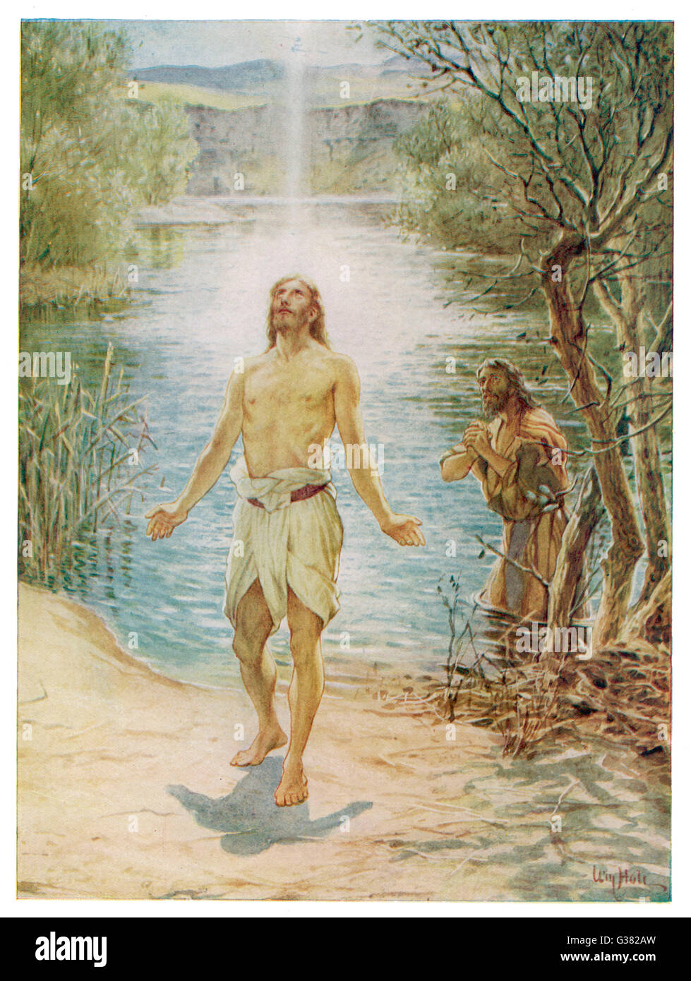 Baptism of jesus by john the baptist bible hi-res stock photography and ...