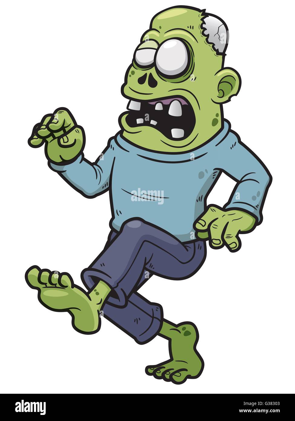 Vector illustration of Cartoon Zombie walking Stock Vector Image & Art ...