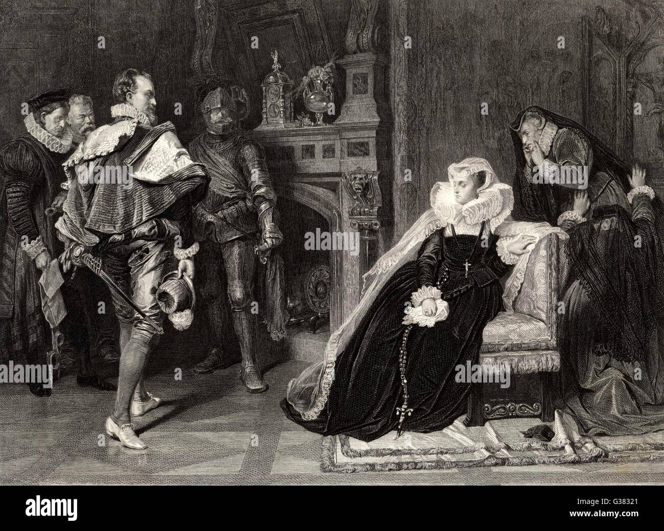Mary Queen of Scots is told of her imminent execution Date 1587 Stock