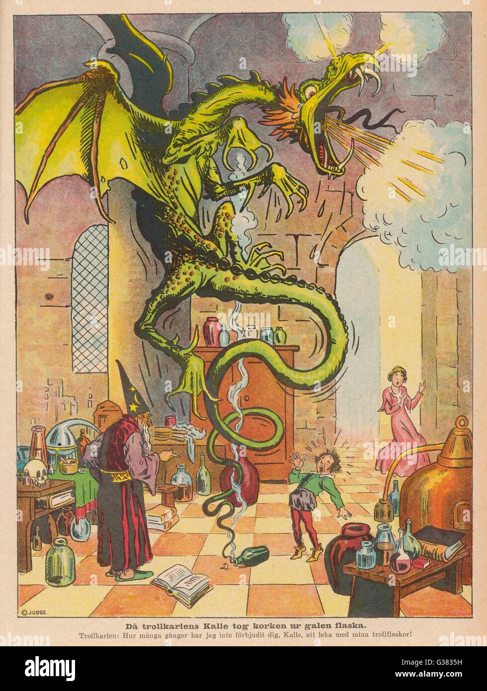 The Sorcerer's Apprentice accidentally lets the dragon out of the