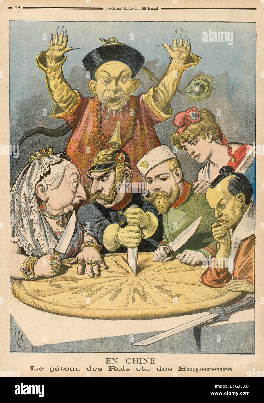 European powers slice the  Chinese cake        Date: 1898 Stock Photo