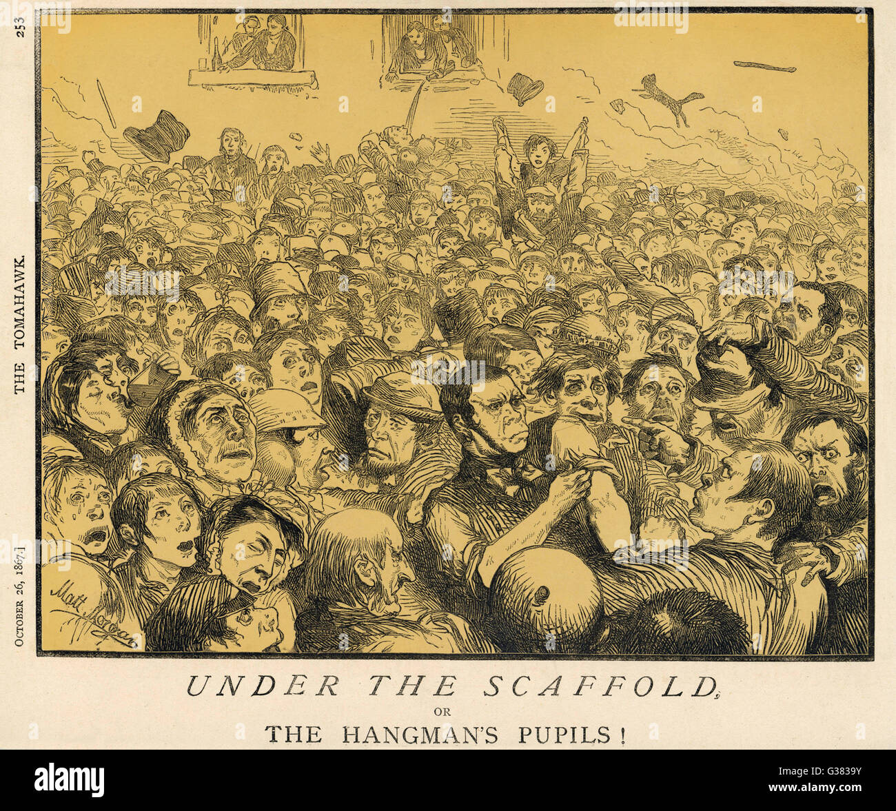Cartoon, Under the Scaffold Stock Photo - Alamy