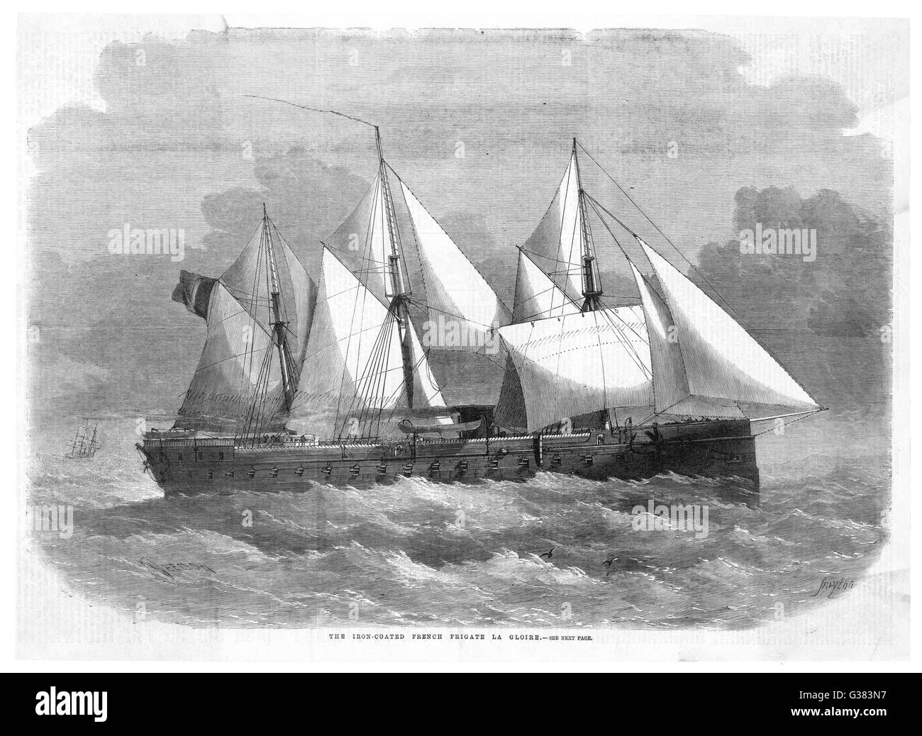 French ironclad frigate          Date: 1859 Stock Photo