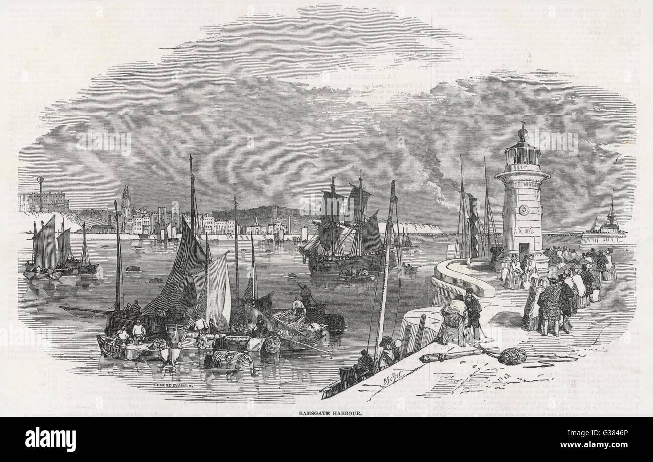 Ramsgate Harbour 1850 Stock Photo