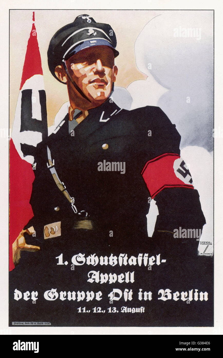 Nazi recruitment poster          Date: 1938 Stock Photo