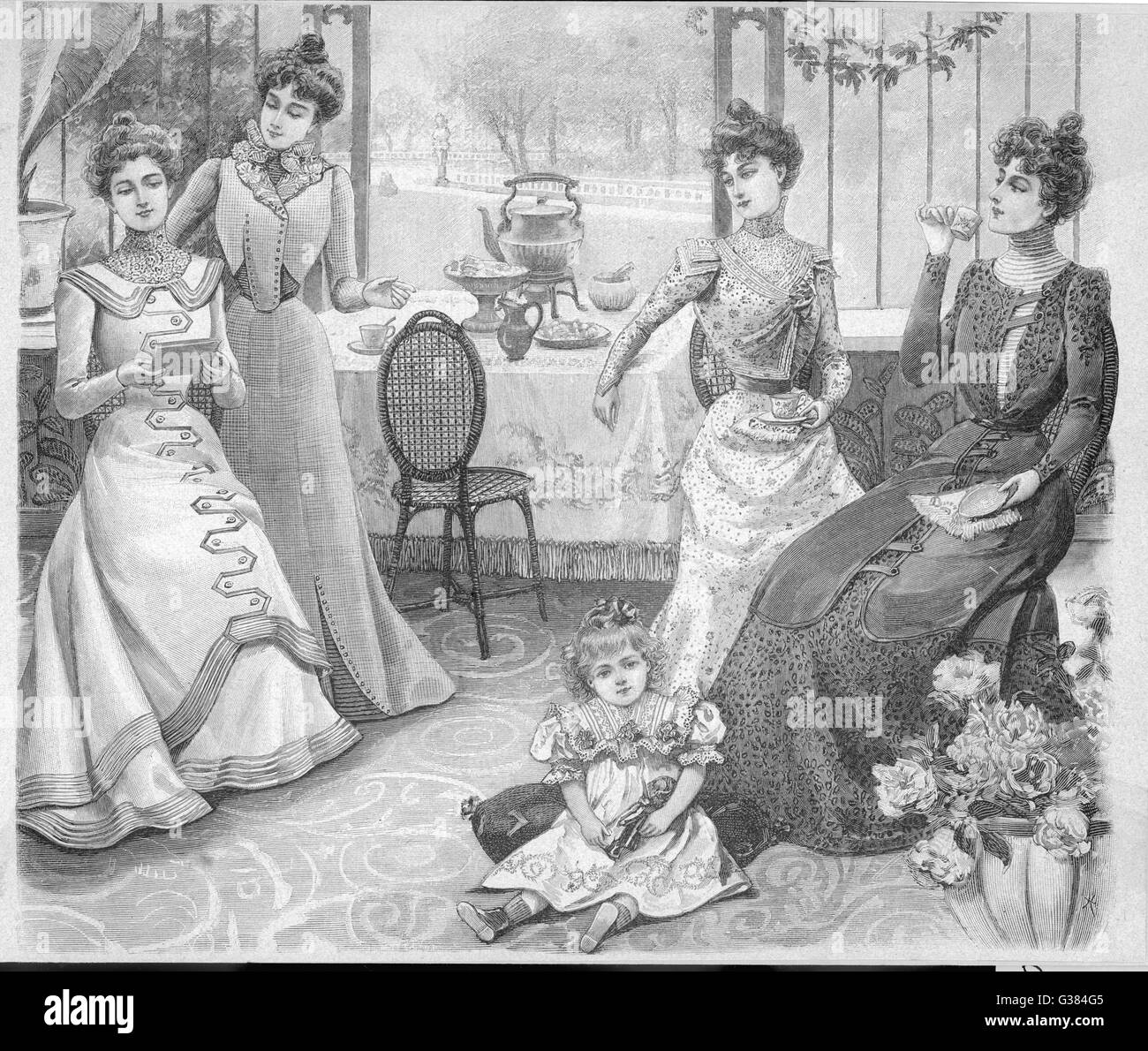Afternoon Tea - 1899 Stock Photo