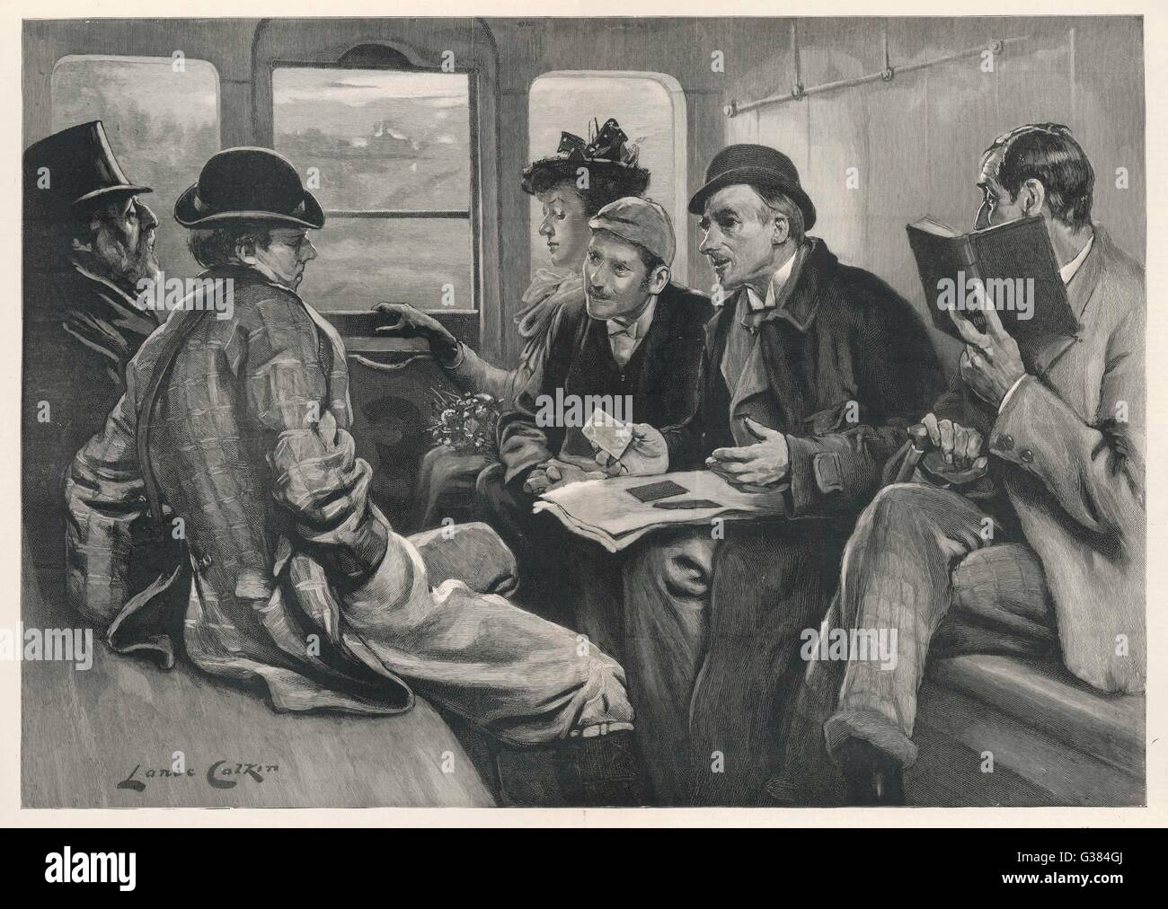 THE THREE CARD TRICK (or 'Spot the Lady') The other passengers watch