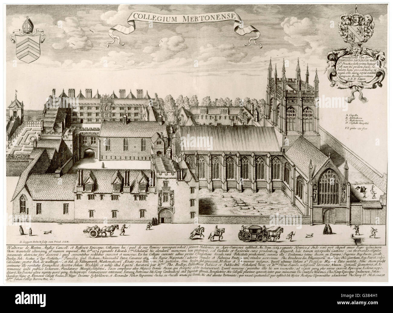 Merton College 1675 Stock Photo