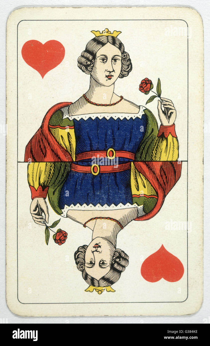 The QUEEN OF HEARTS holding a rose Stock Photo - Alamy