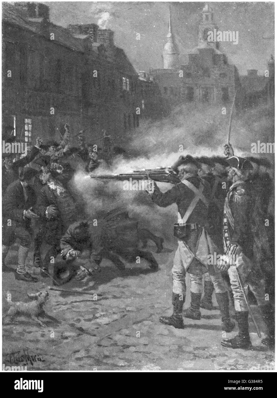Boston Massacre 1770 Stock Photo