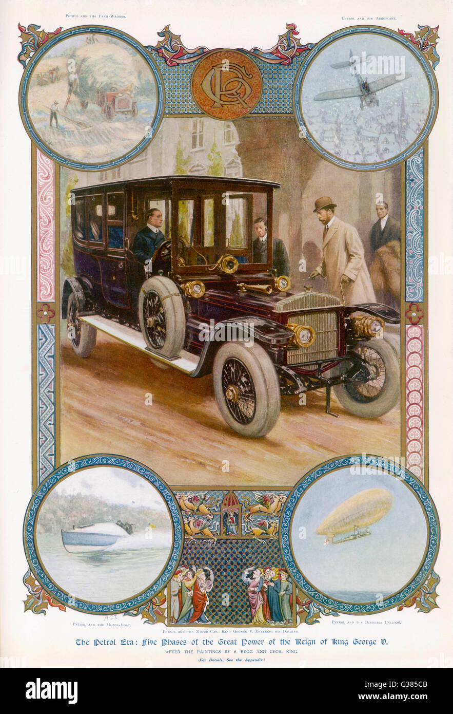 GEORGE V AND CAR Stock Photo