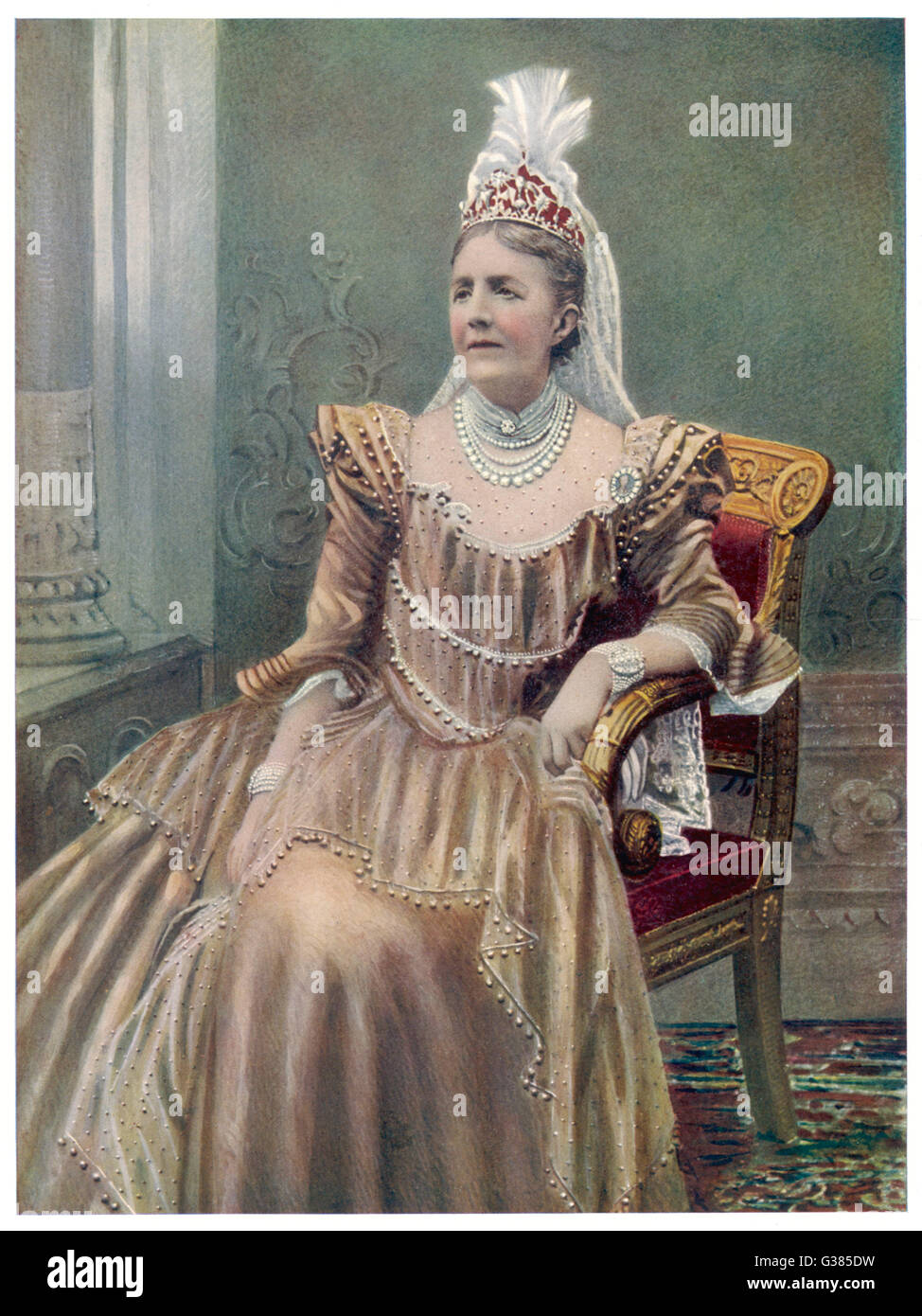 SOPHIA WILHELMINA of NASSAU  Wife of Oscar II,  King of Sweden (reigned 1872-1907)     Date: 1836 - Stock Photo