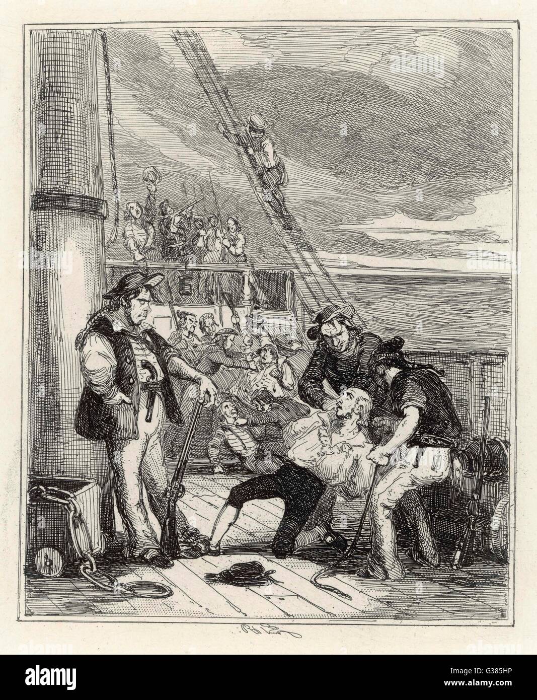 The crew of the 'Bounty', led by Fletcher Christian, seize Captain