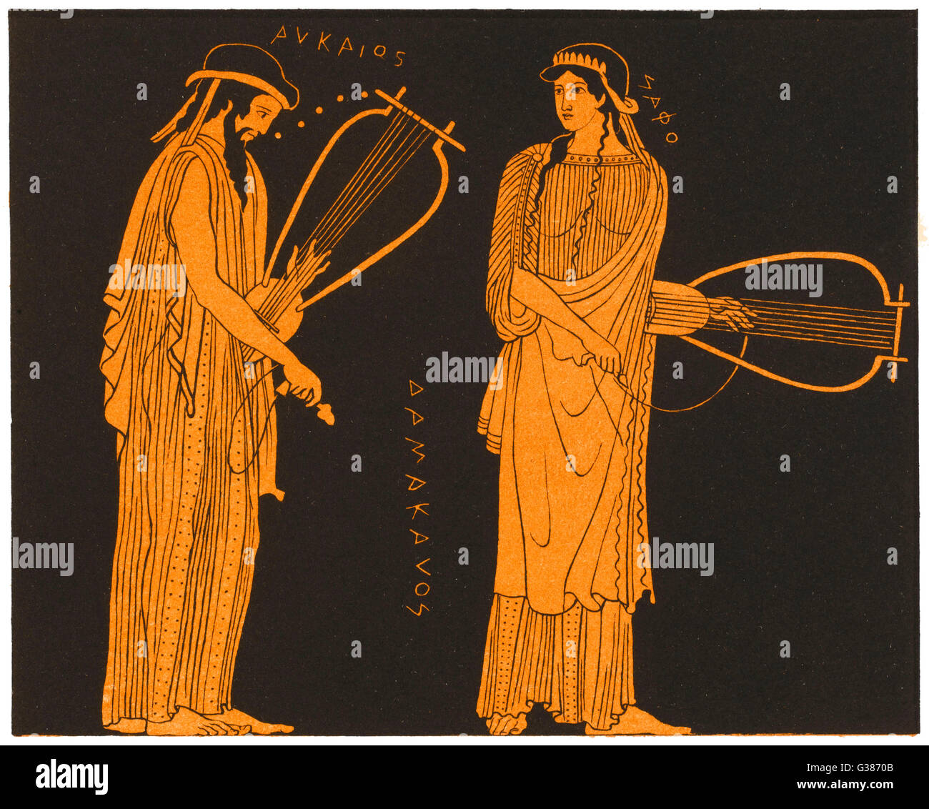 SAPPHO  Greek lyric poet with Alcaeus        Date: FL 610? - 580? Stock Photo