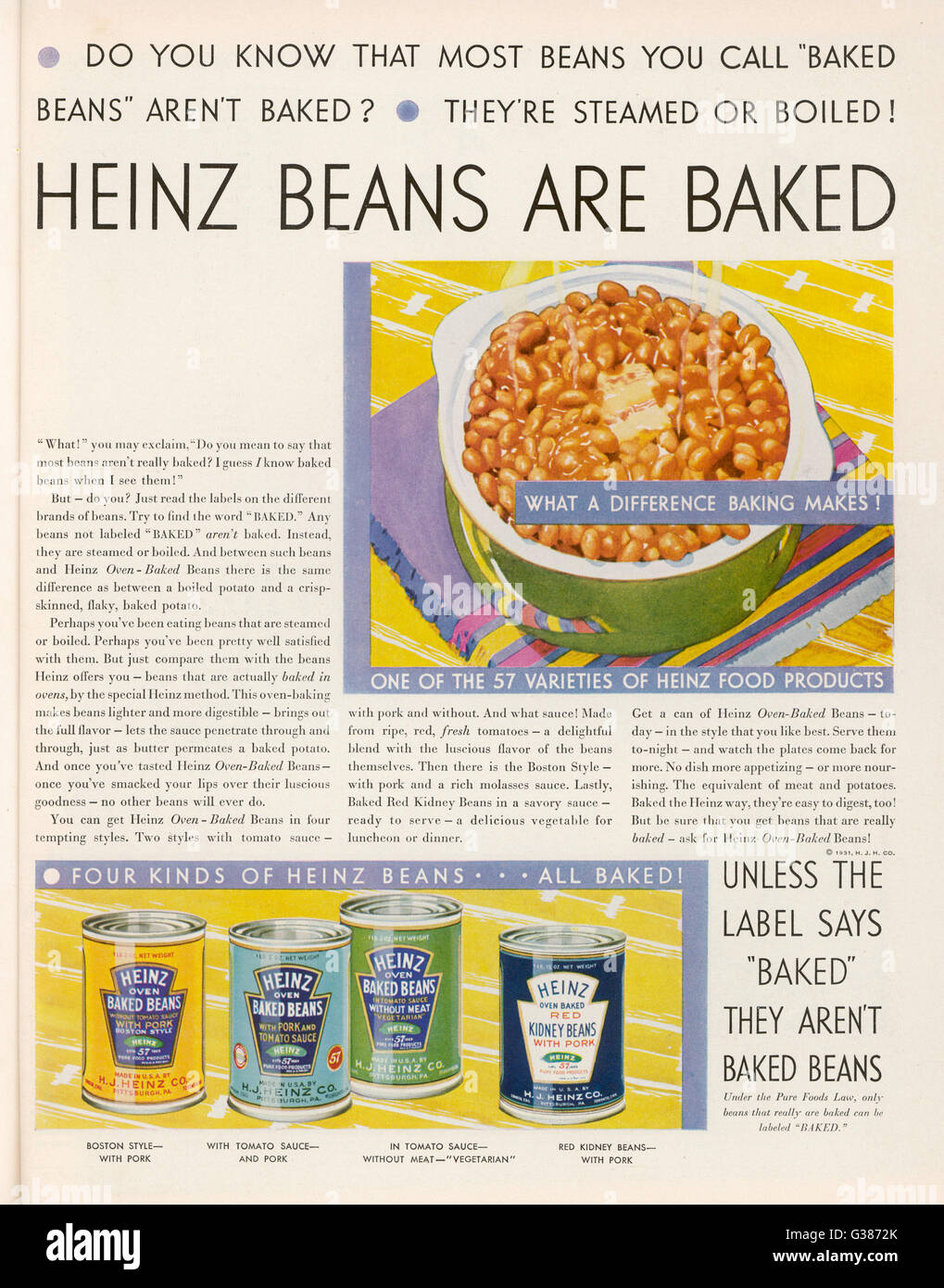 HEINZ BAKED BEAN ADVERT Stock Photo Alamy