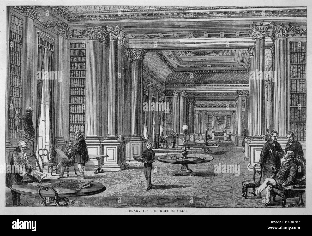 Print circa 85 yrs old Engraving The Reform Club Pall Mall London