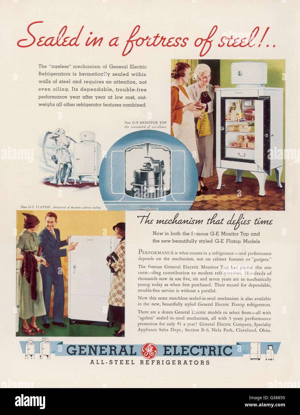 Refrigerator Advertisement - 1935 Stock Photo