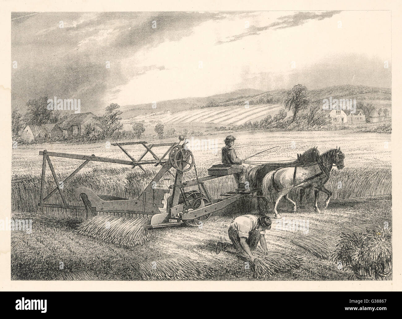 MCCORMICK'S REAPER McCormick's patent American horsedrawn reaper being used efficiently in the