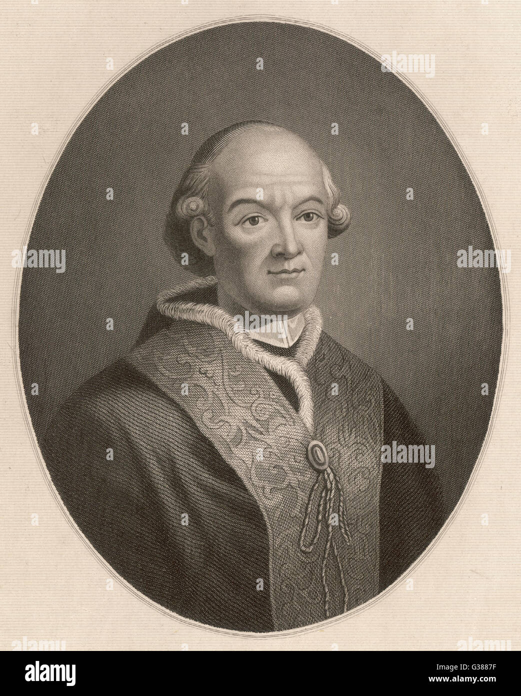 POPE PIUS VI (Giovanni Angelo Braschi)  captured and deported to  Valence by the French      Date: reigned 1775 - 1799 Stock Photo